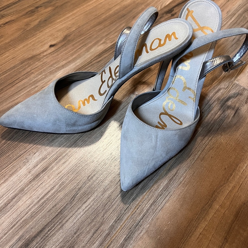 Sam Edelman -  Light Grey Suede Pumps